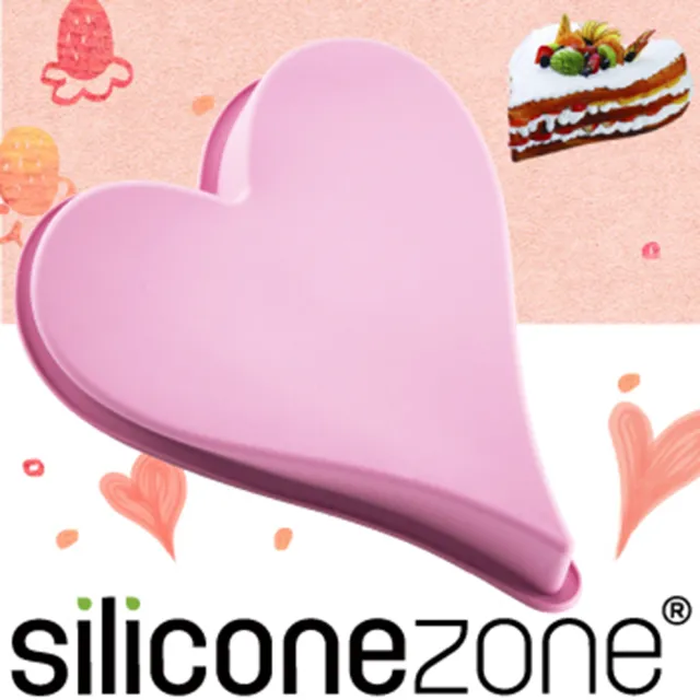 【Siliconezone】施理康耐熱愛心造型大蛋糕模-粉色(CM-03645-BB)