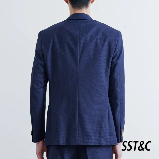 【SST&C.超值限定】深藍色細紋修身西裝外套0161807001