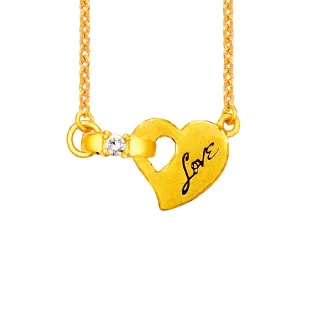 【幸運草金飾】我願意 鋯石+黃金 鎖骨鍊墜(金重 0.98錢±0.07)