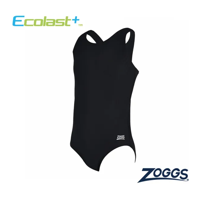 【Zoggs】女孩《時尚黑》運動連身泳裝(游泳/海邊/比賽/競賽/訓練/鐵人/三鐵)