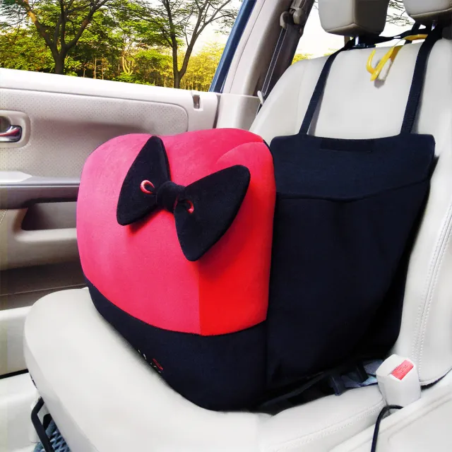 【享夢城堡】汽車可收納兩用靠墊(HELLO KITTY 紅唇-紅)