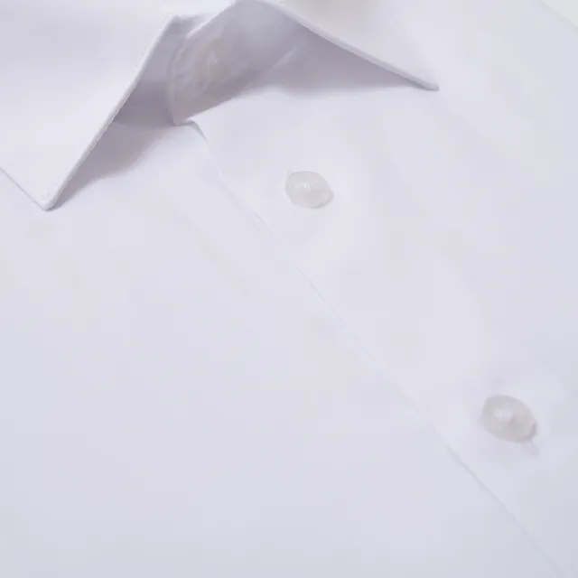 【Emilio Valentino 范倫提諾】仿天絲素面短袖襯衫(白)