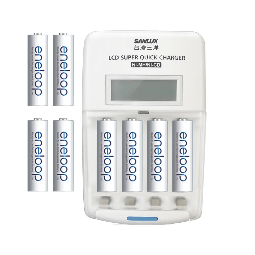【日本Panasonic國際牌eneloop】低自放電充電電池組(搭配液晶充電器+4號8入)