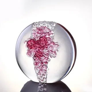 【琉璃工房LIULI】喚起天地同綻放 桃花(適合收藏  新居喬遷 生日 開業誌慶 節日贈禮)