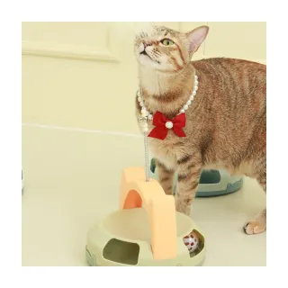 【OB 嚴選】寵物貓耳造型圓盤羽毛逗貓玩具 《ZP0012》