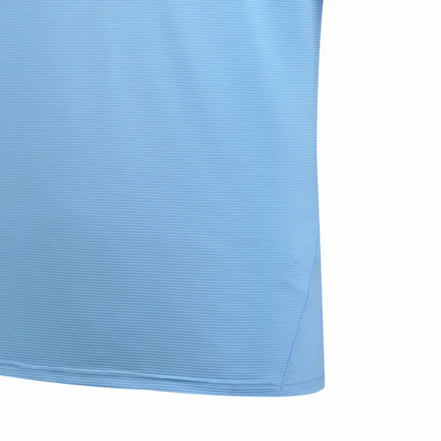 【PING】男款細橫紋暗釦透氣短袖POLO衫-藍(吸濕排汗/GOLF/高爾夫球衫/PA23111-53)