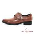 【CUMAR】輕量舒適真皮魔術帶紳士鞋(紅棕色)