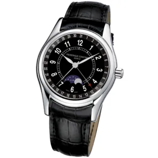 【CONSTANT 康斯登】月相自動機械腕錶/黑色錶帶(FC-330B6B6)