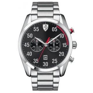 【FERRARI】Formula Italia 分秒必爭計時尚皮帶腕錶(0830176)