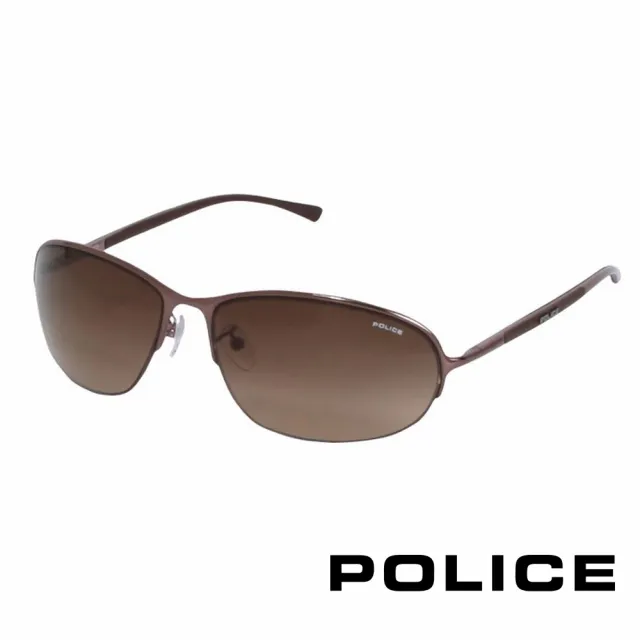 【POLICE】都會復古飛行員太陽眼鏡(古銅色 POS8692-0K01)