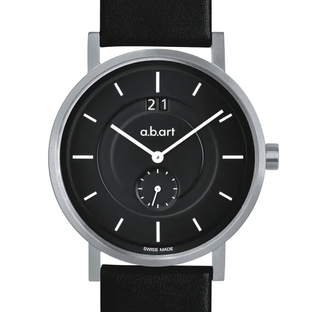【a.b.art】O系列 包浩斯基本經典腕錶-黑/40.5mm(abart-O602)