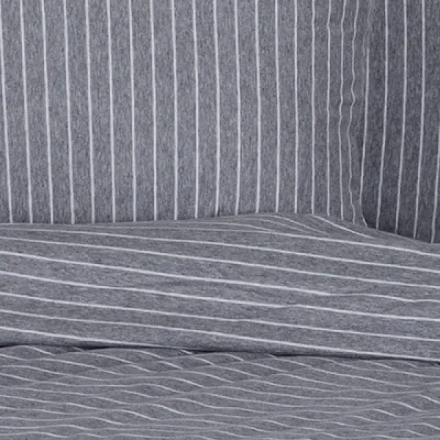 【HOLA】自然針織條紋被套單人現代銀灰