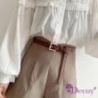 【Decoy】珍珠方扣＊單色針扣時尚皮帶