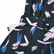 【ILEY 伊蕾】藝術塗鴉復古西領連袖長洋裝(深藍色；M-XL；1232077576)