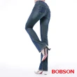 【BOBSON】女款低腰異素材小喇叭褲(9098-53)