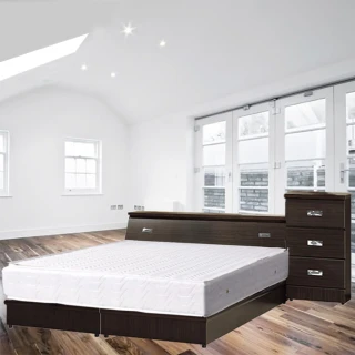【品生活】經典四件式房間組2色可選-單人加大3.5尺(床頭+床底+獨立筒+床頭櫃)
