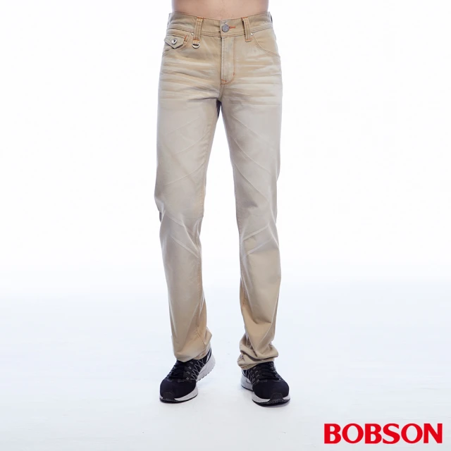 【BOBSON】男款刷色半舊直筒褲(1788-72)