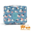 【iSFun】旅行專用＊可掛多分隔盥洗包/藍漾花朵