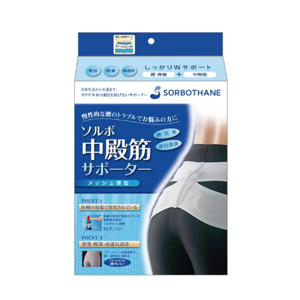 【SORBOTHANE】日本舒宜保臀中肌支撐薄型守護帶1個入(護腰帶)