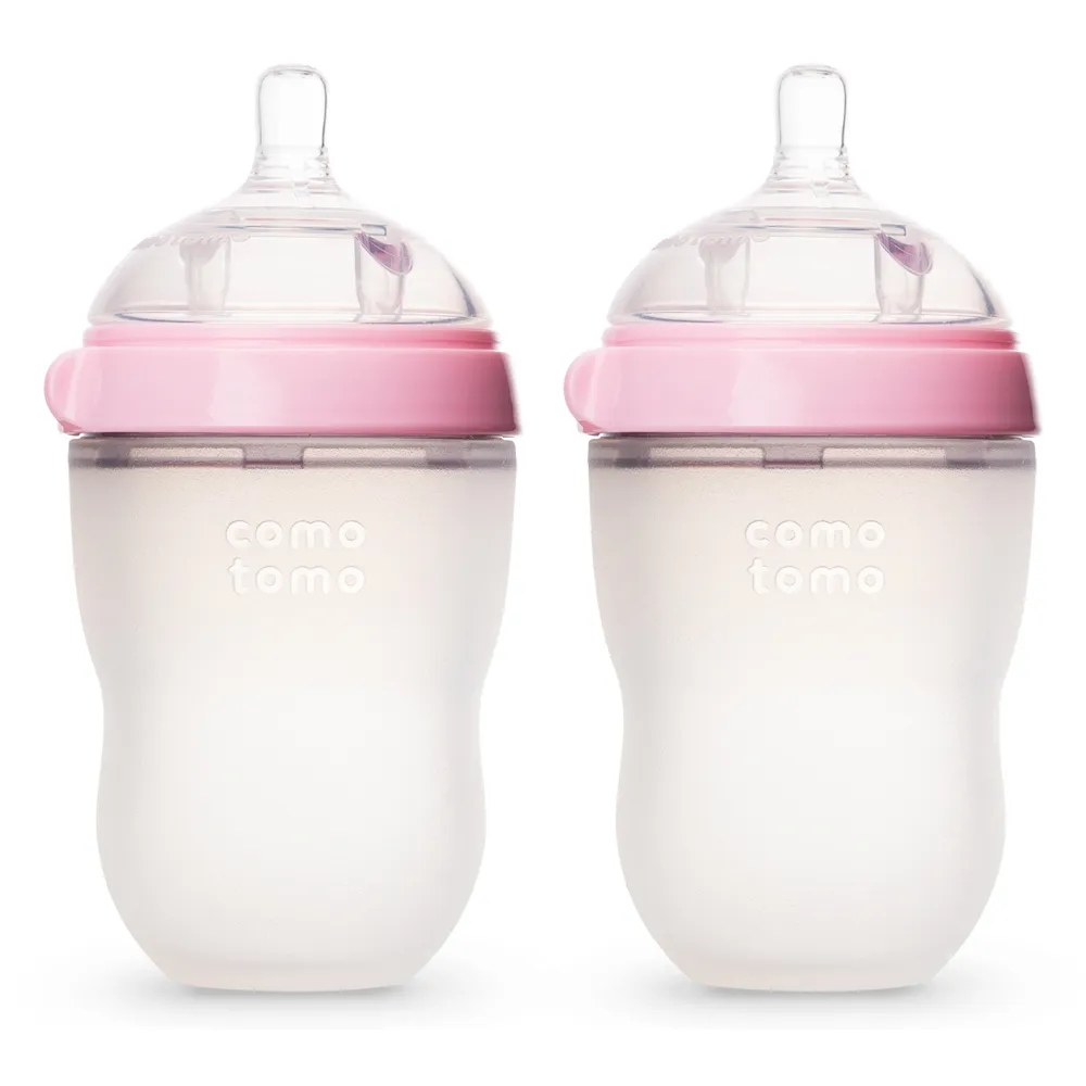 【comotomo】矽膠奶瓶二入250ML(粉紅色)
