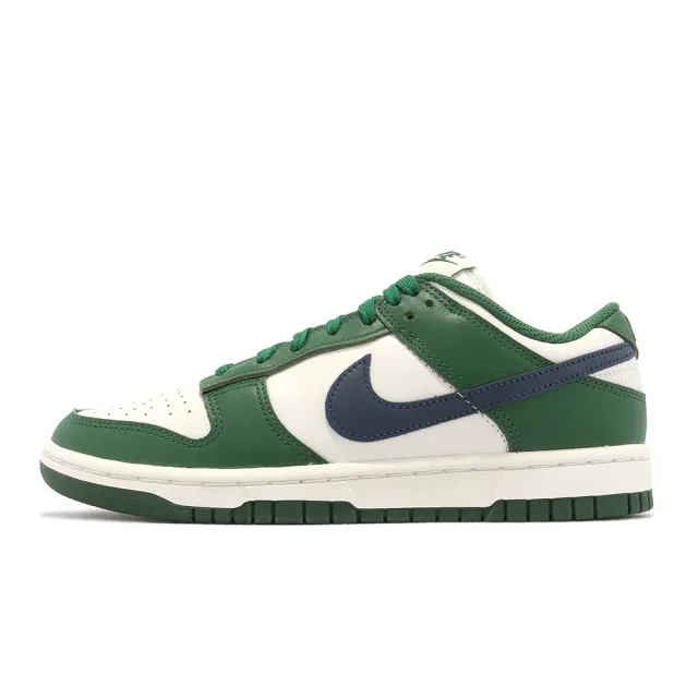 NIKE 耐吉】休閒鞋Wmns Dunk Low Retro 女鞋白綠午夜藍皮革低筒復刻