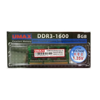 【UMAX】DDR3-1600 8GB 筆記型記憶體(1.35V低電壓)