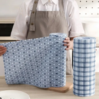 【Dagebeno荷生活】加厚超大尺寸可重覆使用廚房懶人抹布 點斷式乾濕兩用吸水巾(2卷)