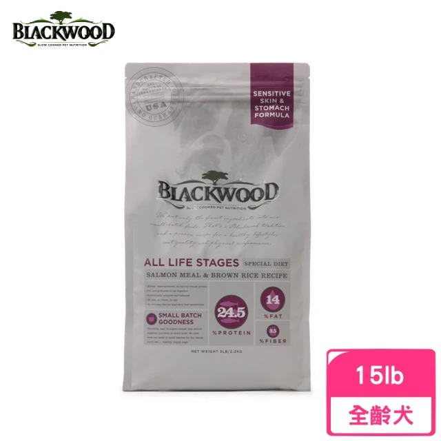 【BLACKWOOD 柏萊富】功能性全齡腸胃保健配方（鮭魚+糙米）15磅/6.8kg