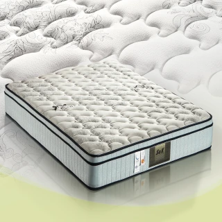 【S&K】天絲乳膠涼蓆防蹣彈簧床墊(雙人加大6尺)