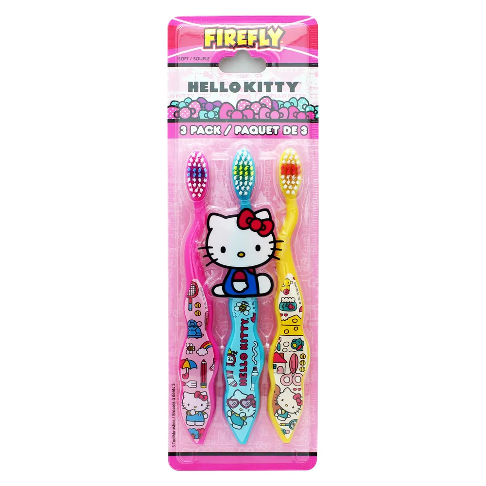 【FIREFLY】HELLO KITTY兒童牙刷(3入裝)