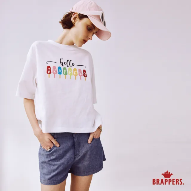 【BRAPPERS】女款 Boy friend系列-中腰全棉短褲(淺藍)