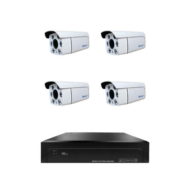 【iSecure】四路智慧雙光DIY監視器基本款:一部八路 4K 監控主機+四部智慧雙光 3MP 子彈型攝影機(PoE)