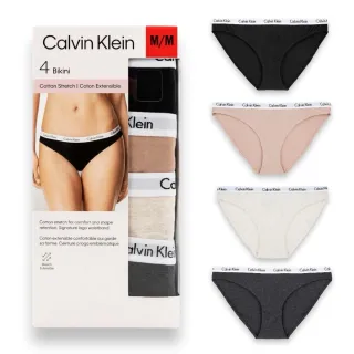 【Calvin Klein 凱文克萊】4件組 天絲棉 經典字母 女生三角內褲(CK 內褲 CK內褲 CK女生內褲)