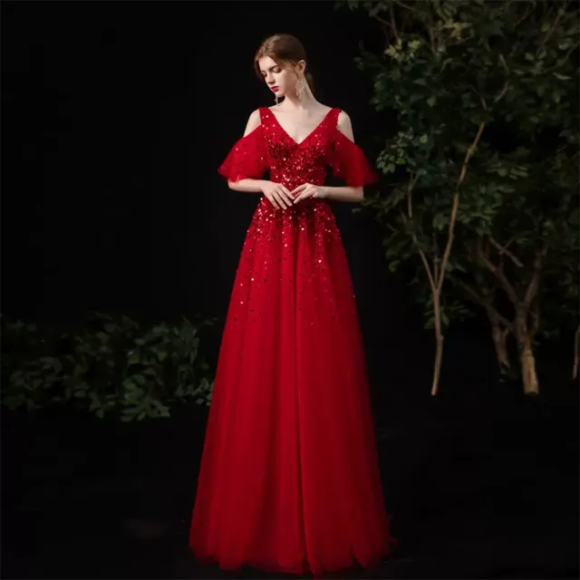 【女神婚紗禮服】高端收腰顯瘦氣質宴會晚禮服 1748大紅 1748大紅(表演禮服 新娘服)