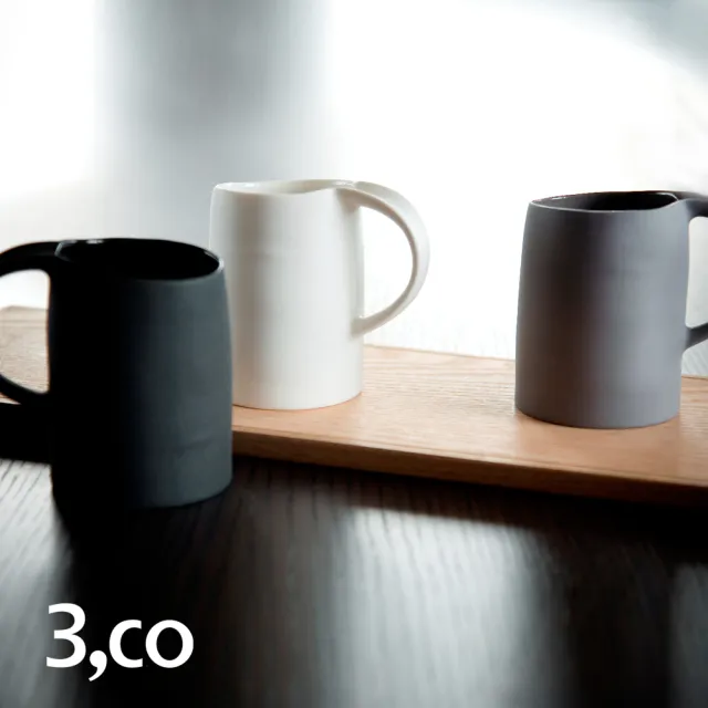 【3 co】水波馬克杯禮盒組 -  白+灰(2件式)
