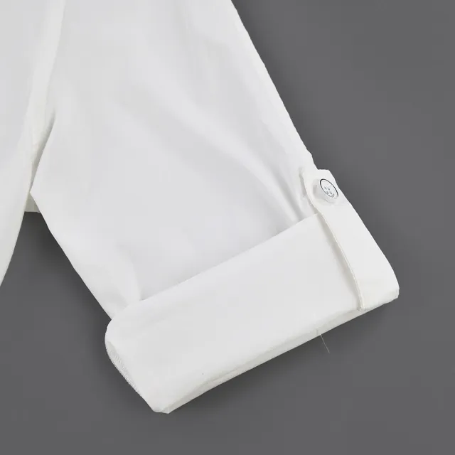 【OUWEY 歐薇】純棉半門襟寬鬆襯衫上衣(白色；S-L；3232321557)