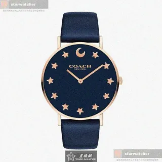 【COACH】COACH手錶型號CH00009(黑色錶面玫瑰金錶殼深黑色真皮皮革錶帶款)