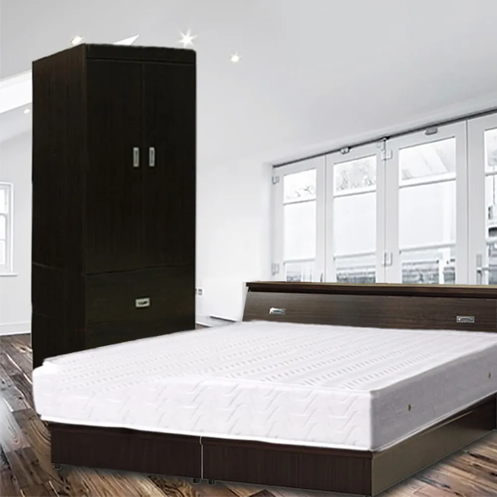 【品生活】經典優質二件式房間組2色可選-雙人-床底+衣櫥(不含床頭箱床墊)