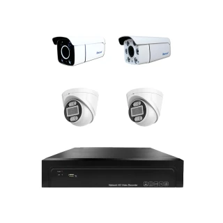 【iSecure】四路混搭監視器基本款:一部八路 4K 超高清監控主機+四部 3MP 子彈或半球型攝影機(PoE)