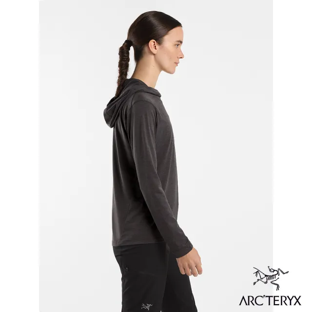 【Arcteryx 始祖鳥官方直營】女 Taema 快乾長袖套頭衫(雜黑)