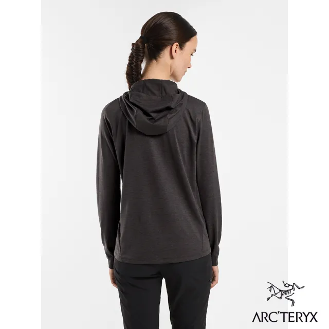 【Arcteryx 始祖鳥】女 Taema 快乾長袖套頭衫(雜黑)