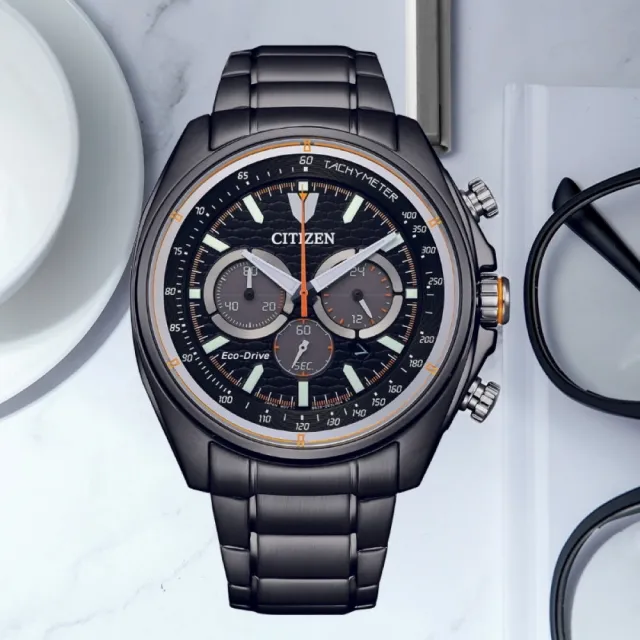 【CITIZEN 星辰】Chronograph系列 經典三眼計時腕錶 44.75mm(CA4567-82H)