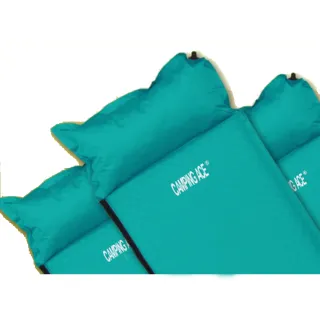 【Camping Ace】新款 6.5cme波浪紋防滑自動充氣睡墊3入組/附枕頭/附收納袋(ARC-224M 藍綠)