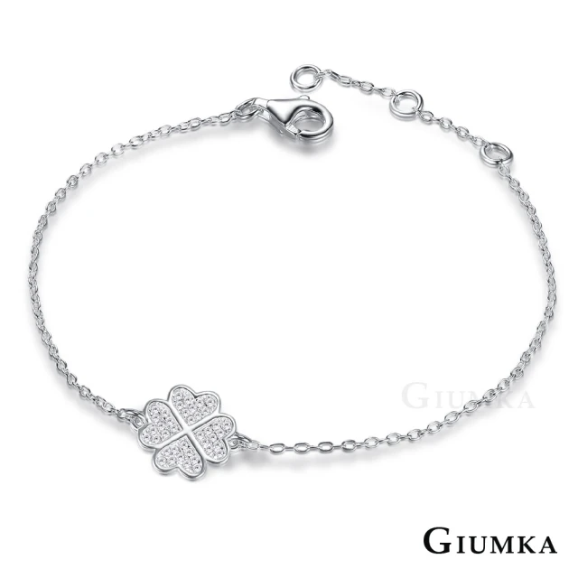【GIUMKA】純銀手鍊．幸運草．纏綿．銀色(情人節禮物)
