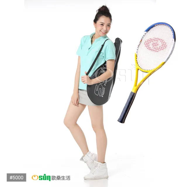【Osun】FS-T5000C碳纖維網球拍(藍白黃CE-185)