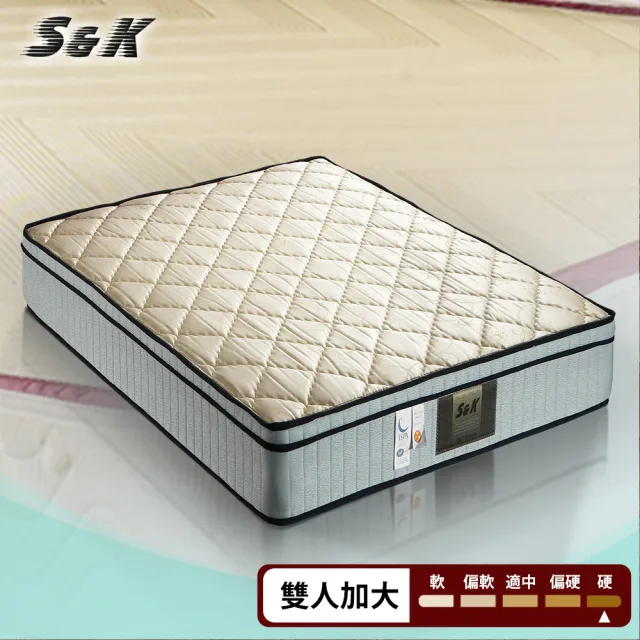 【S&K】防蹣抗菌涼蓆彈簧床墊(雙人加大6尺)
