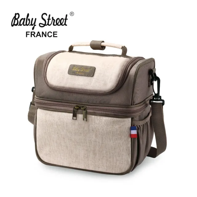 【法國 Baby Street】FRANCE 雙揹式母乳保冷袋(附冰磚2入)