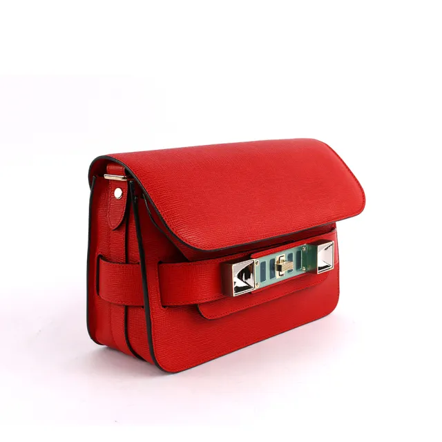 【PROENZA SCHOULER】mini 新款金釦 防刮牛皮 PS11(騎士紅)
