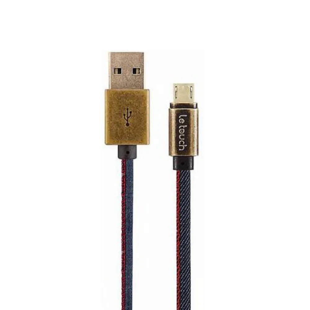 【Le touch】USB to Mirco-USB 1M 單寧牛仔風充電傳輸線(MD-100)