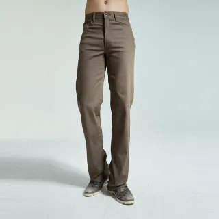 【BOBSON】男款人字斜紋伸縮直筒褲(咖1694-72)